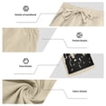 thumbnail image 4 of Zorckvet Mens Khaki Pants Casual Hawaii with Pockets Flax Elastic Waist Beach Pant for Men, 4 of 7