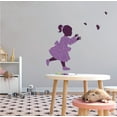 thumbnail image 2 of GIRLY - Home Living Room Easy To Peel And Apply Colorful Decoration Young Girl In A Floral Dress Design Vinyl Adhesive Wall Decal - Kids Girls Bedroom Butterflies Wall Sticker 20" x 20", 2 of 3