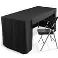 thumbnail image 3 of Lann's Linens 6' Trade Show Table Cover, Black - Open Back Fitted Tablecloth, 3 of 7
