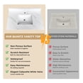 thumbnail image 4 of Montary 37-inch Quartz Bathroom Vanity Top with Undermounted Ceramic Sink & 4 Inch High Backsplash, 3/4" Thick Quartz Stone Vanity Sink Tops with 1 Pre-Drilled Hole, Calacatta White, 4 of 7