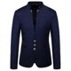 thumbnail image 3 of Chinese Style Mandarin Stand Collar Business Casual Wedding Slim Fit Blazer Men Casual Suit Jacket Male Coat 4xl, 3 of 5