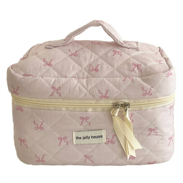 Bolsa de Maquillaje Acolchada Ndcxsfigh Bolsa de Almacenamiento de Maquillaje con Lazo Estético