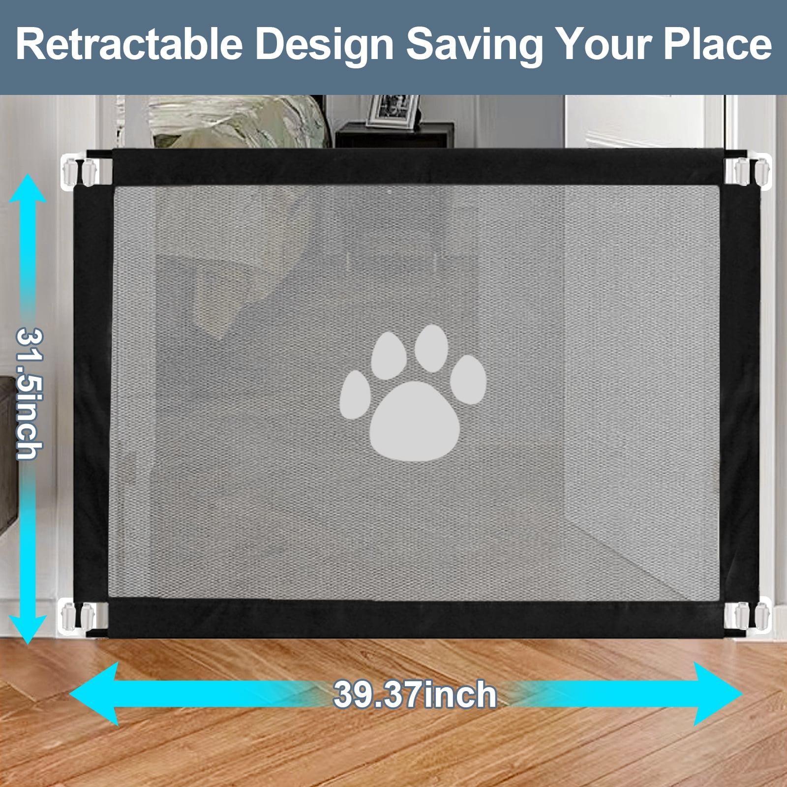 Dog Gate-Gate For Stairs31.5 Inches High/39.37 Inches Wide, Dog Gate For Stairs For Doorways, Stairs, Hallways, Indoor/Outdoor