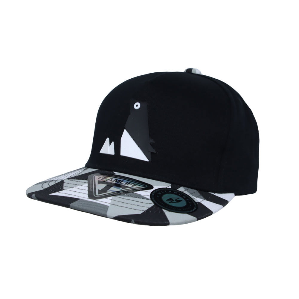 WITHMOONS Snapback Hat Loopy Sheep Paper Fold Patch Geometry Pattern Flat Brim Cotton Baseball