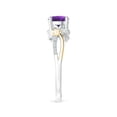 thumbnail image 5 of ANGARA Natural Amethyst and Diamond Twisted Vine Ring in 14K White & Yellow Gold for Women (Size-6mm) | February Birthstone, Birthday, Anniversary, Jewelry Gift for Women | Natural Amethyst Ring, 5 of 10