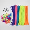 thumbnail image 5 of Hello Hobby Fuzzy Craft Kit, 300 Count, Neon Multicolor Chenille Stems and Poms for Kids Crafts and DIY Projects, 5 of 6