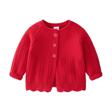 

ZHUASHUM Baby Girls Boys Winter Warm Knit Cotton Long Sleeve Clothes Coat Jacket Cardigan