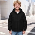 thumbnail image 7 of Boys Midweight Puff Jacket with Hood Zip Up Casual Relaxed Fit Warm Kids Winter Coats Black 6-14 Years, 7 of 7