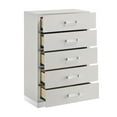 thumbnail image 3 of New Classic Furniture Europa Wood 5-Drawer Vertical Chest in White, 3 of 8