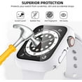 thumbnail image 5 of Waterproof Case Compatible with Apple Watch 38mm Series 3 2 1 with Tempered Film Screen Protector 3 Pack Full Protective Hard PC Scratch Resistant Face Cover, Black/Red/White, 38mm, 5 of 5