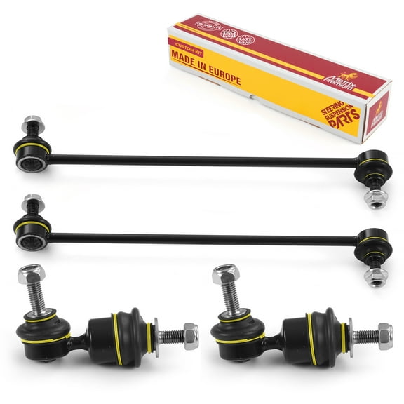 Metrix Premium Chassis Parts - 4 PC Front & Rear Sway Bar Stabilizer End Link Kit Fits 10-13 Mazda 3, 11-13 3 Sport, 11-13 Volvo C30, 11-13 C70, 11 S40, Replacement K80235, K80867