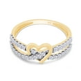 thumbnail image 2 of Round Cut White Cubic Zirconia Split Shank Infinity Heart Promise Ring In 14K Yellow Gold Plated 925 Sterling Silver (Color: White, Clarity: VVS1-VVS2) -12.5, 2 of 6