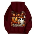 thumbnail image 7 of Sweatshirts for Women Trendy Halloween Hoodie with Pumpkin Ghost Funny Print Oversized Long Sleeve Top Fall Tops,,2XL, 7 of 7