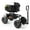 Black, variant on GVN Rolling Garden Work Seat with Wheels, Garden Scooter with 360 Degree Swivel Seat & Steering Handle & Tool Tray, Blue