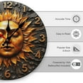 thumbnail image 2 of Wall Clock Decorative - Fantasy Sun Face Print 2D Vintage Wall Clocks Battery Operated Silent Non-Ticking for Bedroom, Living Room, Kitchen, Office, Classroom, 10 Inch, 2 of 7