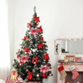 thumbnail image 4 of RV 6 piezas de adornos de árbol de Navidad de flores a cuadros de Navidad (rojo) Sailing Electrónica, 4 of 5