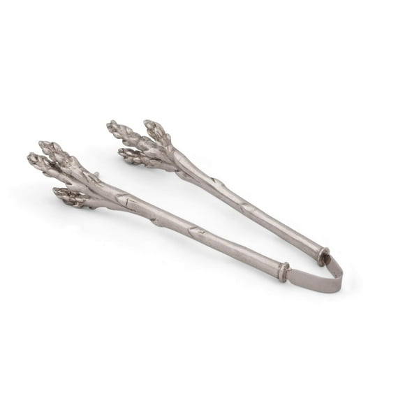 Vagabond House Pewter Metal Asparagus Pattern Asparagus Tongs 8''Long x 3''Wide x 1.25''Tall