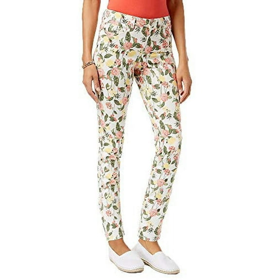 Charter Club Petite Floral-Print Skinny Jeans (New Neutral Pearl Combo, 4P)