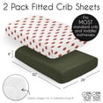 thumbnail image 5 of Sweet Jojo Designs Football Brown White and Green Fitted Crib Sheets 2 Piece Set, 5 of 6