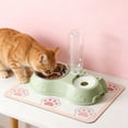 thumbnail image 6 of SHENGXINY Stainless Steel Cat Food Bowl and Water Bowl Set - 2 in 1 Automatic Gravity Water Dispenser, Leakproof Clean Feeder for Small Medium Dogs & Cats Green 13.78x6.1x9.84in, 6 of 6