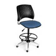 Stars Swivel Stool w Drafting Kit & Cushion Seat (Cornflower Blue)