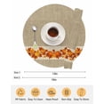thumbnail image 6 of 13 Inch Round Placemats Set of 4, Fall Non Slip Heat Insulation PP Table Mats, Thanksgiving Orange Pumpkin Maple Leaves Rustic Washable Place Mats for Kitchen Dining Party Table Decor, 6 of 7