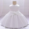 thumbnail image 3 of JAHH Flower Girl Dresses for Wedding Kids Girls Sleeveless Ruffled Princess Bridesmaid Pageant Gown Birthday Party Wedding Dress for Wedding Holiday Partys Gowns(18-24 Months,White), 3 of 9