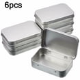 thumbnail image 1 of 6 Pcs Metal Box Tin-Plated Container Empty Hinged Lid Small Empty Storage Box, 1 of 8