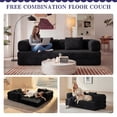 thumbnail image 3 of Leumius 78 Inch Convertible Sleeper Sofa Bed,Folding Floor Mattress Couch with Fixed-Shape Frame,Futon Boneless Couch Lounge Loveseat with Pull Out Bed, No Assembly Required,Black, 3 of 9