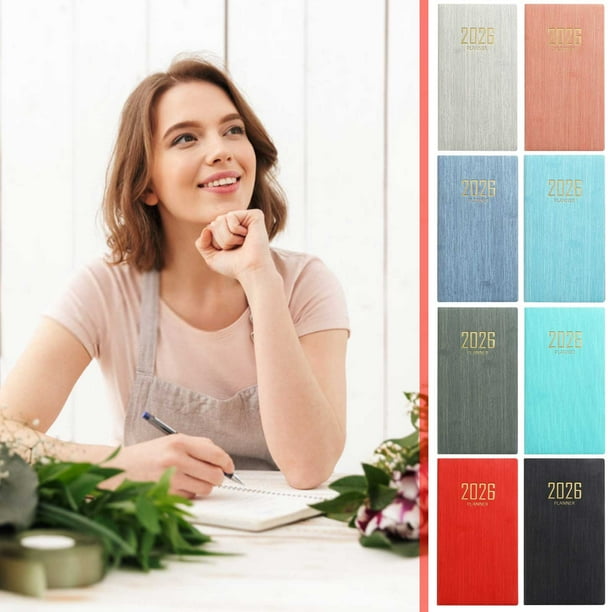 Planificador organizador de mini cuadernos A6 | Diario diario de viaje | 64 hojas 128 páginas | Cuaderno compacto para escribir en casa en la oficina | Papel duradero y fácil de escribir
