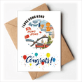 thumbnail image 1 of Hong Kong Famous Cartoon Places Wedding Cards Congratulations Greeting Envelopes, 1 of 3