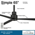 thumbnail image 2 of 3 Blade Outdoor Ceiling Fan-65 Inches Wide-Coal Finish Minka Aire Fans F789-Cl, 2 of 9