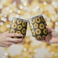 thumbnail image 2 of 12oz Stemless Wine Tumblers Black Small Sunflower Pattern Vacuum Insulated Stainless Steel Travel Tumbler Cups Mug with Lid and Straw for Champaign,Cocktail,Beer with Cleaning Brush, 2 of 5