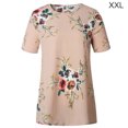 thumbnail image 1 of Camiseta de mujer con estampado floral, manga corta, cuello redondo, blusa informal, albaricoque, XXL Methold AP001919-17, 1 of 6