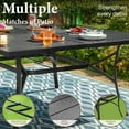 thumbnail image 6 of MF Studio 9-Piece Outdoor Patio Dining Set with 60" Large Square Table & 6 Cushioned Rattan Chairs, Black and Beige, 6 of 16