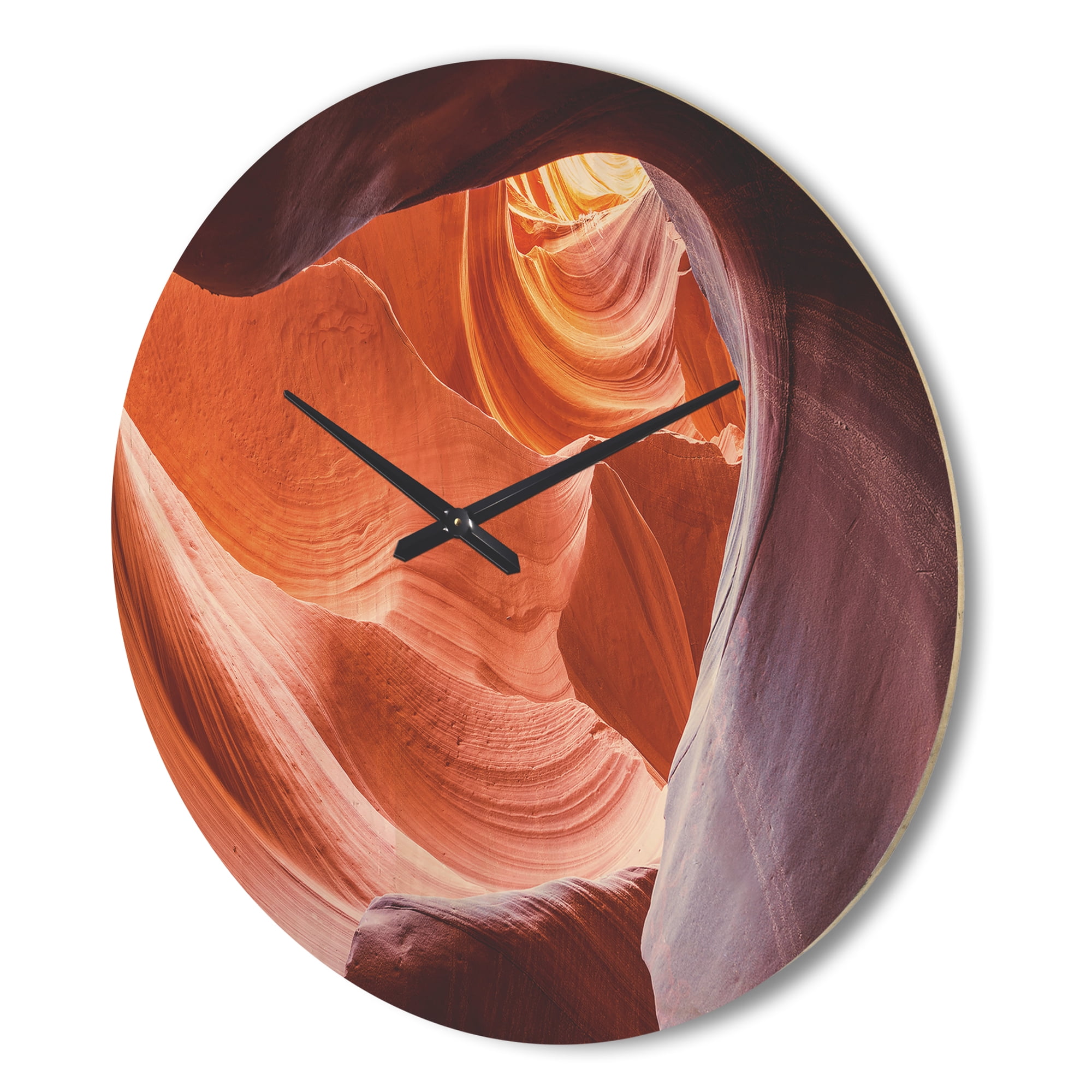 Designart 'Antelope Canyon Inside View Landscape' Modern Wood Wall Clock