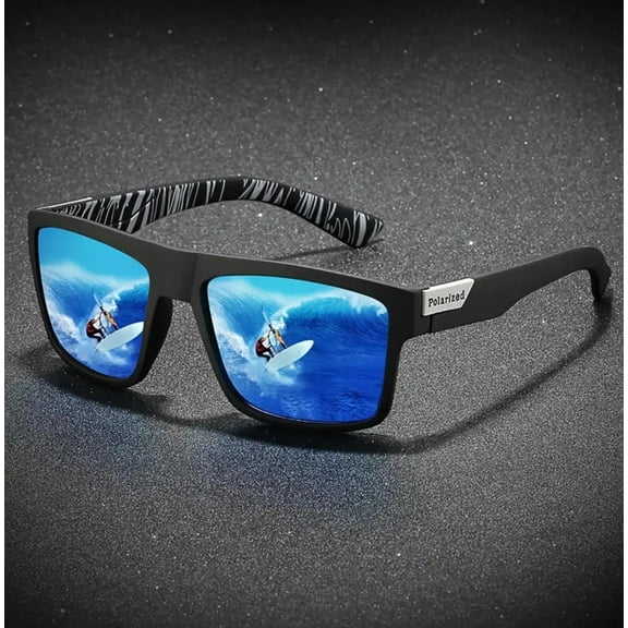 Sports Polarized Sunglasses Square Light Weight Driving Shades Blue