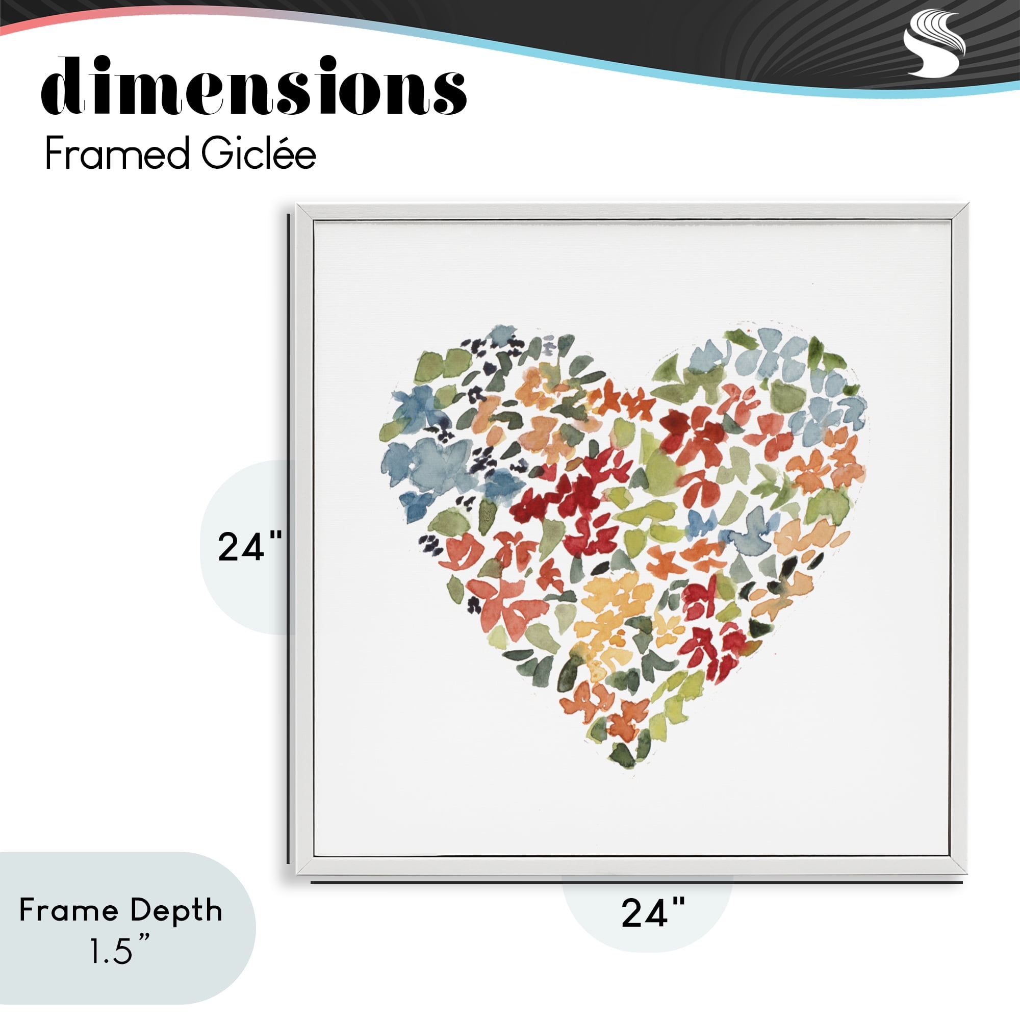 Stupell Industries Blooming Earth Tone Heart White Framed Giclee Art, design by Lanie Loreth