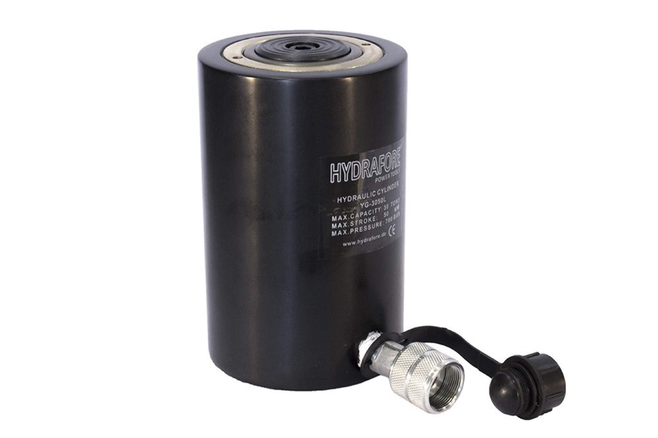 20-Ton Single-Acting Hollow Hydraulic Ram Cylinder By HYDRAFORE - Model YG-20100K