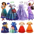 thumbnail image 2 of Disney Mirabel Isabela Costume for Girls Princess Dress Suit Cosplay Encanto Carnival Birthday Party Wreath Clothes Bag Charm3-4T (110) Gao Jinjia LED, 2 of 2
