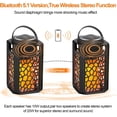 thumbnail image 4 of 2 Pack Bluetooth 5.1 Outdoor Speakers with LED Flame Light, 10W TWS Waterproof Lanterns, Wireless Portable Linkable Bluetooth Speakers, Includes Wall Mounts and Shepherd's Hooks, Easy Setup, 4 of 8