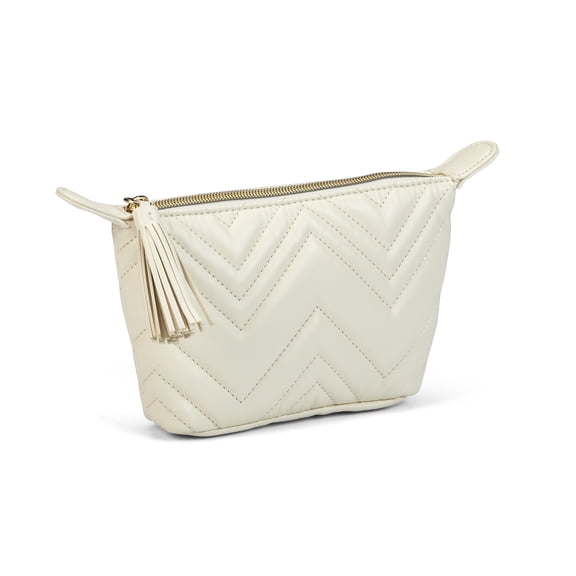 SJ Small Quilted Pouch, Ivory