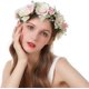 thumbnail image 2 of Corona de flores nupciales Corona floral Diadema Corona para el cabello Guirnalda para el cabello Flor Halo Tocado floral Boho con cinta Fiesta de bodas Blanco, 2 of 5