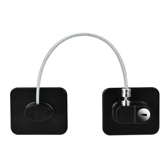 Black Sliding Door Lock Baby Proof Safety Lock No Drill Adhesive Installation For Cabinet Fridge Window Drawer Pet Proof Security Lock For Home Use Child Safety Protection