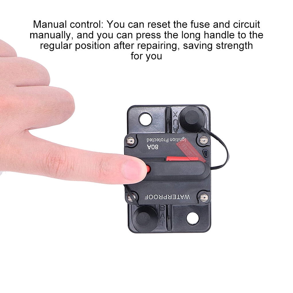 30A 40A 50A 60A 70A 80A 100A 120A 150A 200A 250A 300A AMP Circuit Breaker Fuse Reset 12\-48V DC Car Boat Auto Waterproof 2020 100A