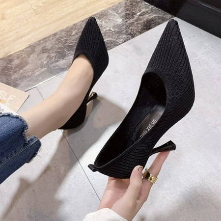 

2024 New Spring and Summer All-match French Girls Color Matching High Heels Women‘s Stiletto Heel Sexy Pointed Single-layer Shoes for Women