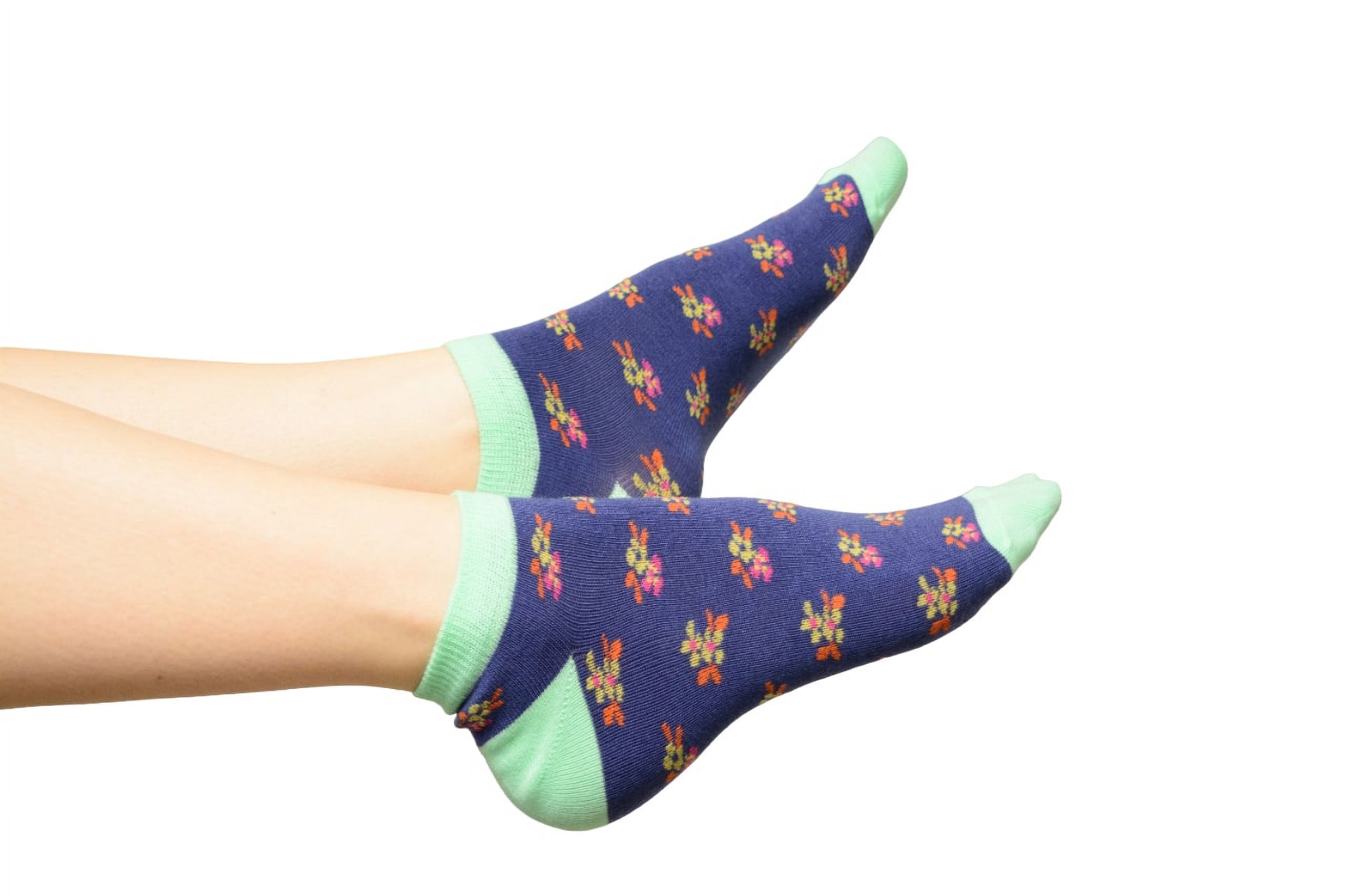 Floral Pattern Ankle Low Cut 1-pair Pack & 4-pair Pack Cotton Socks