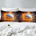 thumbnail image 3 of Erosebridal Housse de Couette Baseball 3D Simple, Housse de Couette Sport Moderne Simple, Ensembles de Literie Réversibles Eau de Feu Taille Simple, Décoration de Chambre en Microfibre, 2 Pcs (Sans Couette), 3 of 6