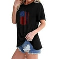 thumbnail image 1 of Pntutb Hauts Courts pour Femmes Liquidation T-Shirt à Manches Courtes à Col Rond Imprimé Drapeau à la Mode pour Femmes Rabais, 1 of 4
