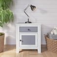 thumbnail image 3 of Child Craft Ocean Grove Nightstand with Drawer & Cabinet Storage, Pine Wood Construction, White/Gray, 3 of 6